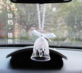 新款水晶铃铛汽车挂饰 圣诞风铃汽车挂件车载铃铛饰品